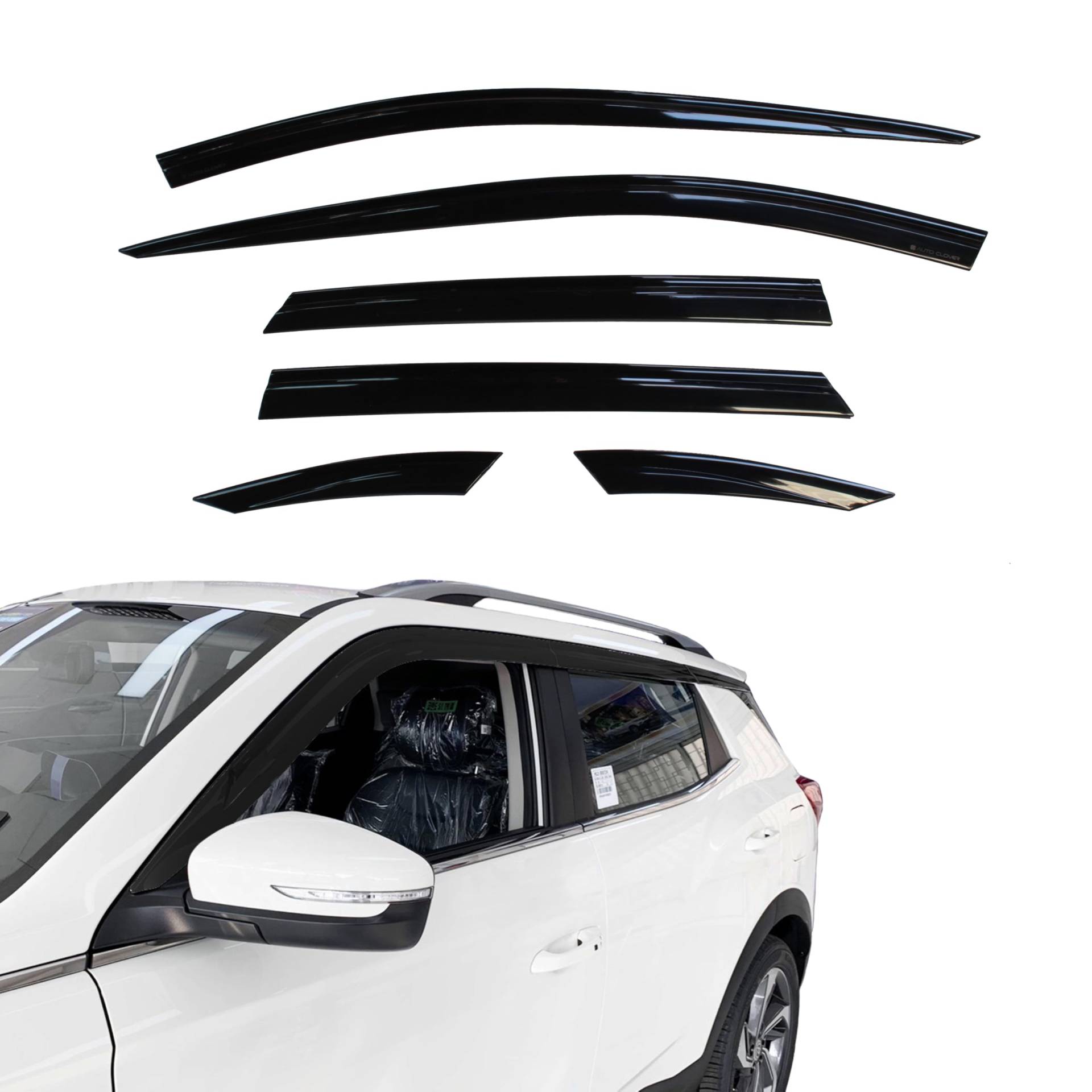 AUTO CLOVER Windabweiser Set für Ssangyong KGM Korando 2019+ (6 Stück) von AUTO CLOVER
