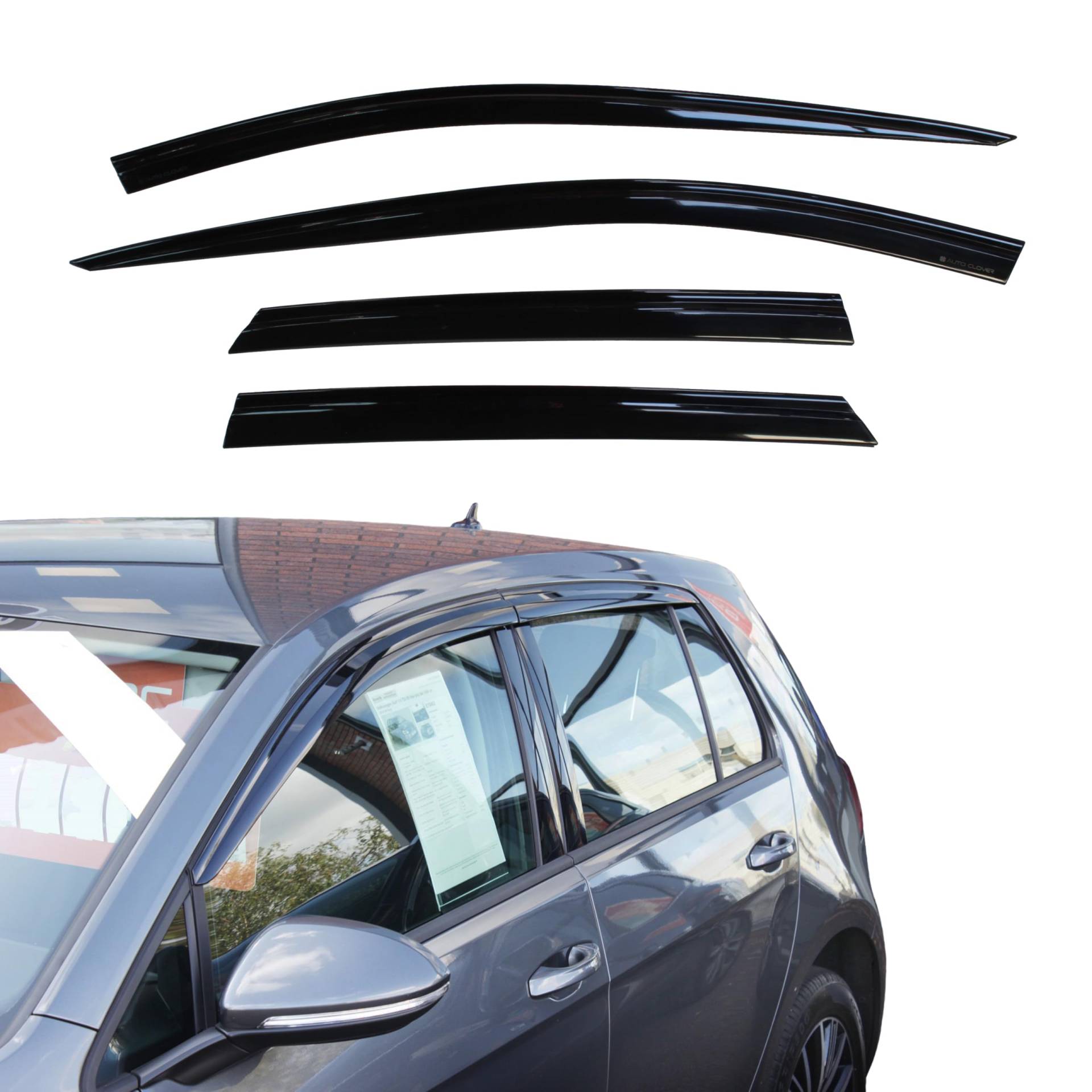 AUTO CLOVER Windabweiser Set für Volkswagen Golf MK7 / MK8 Schrägheck 5 Türer (4-teilig) von AUTO CLOVER