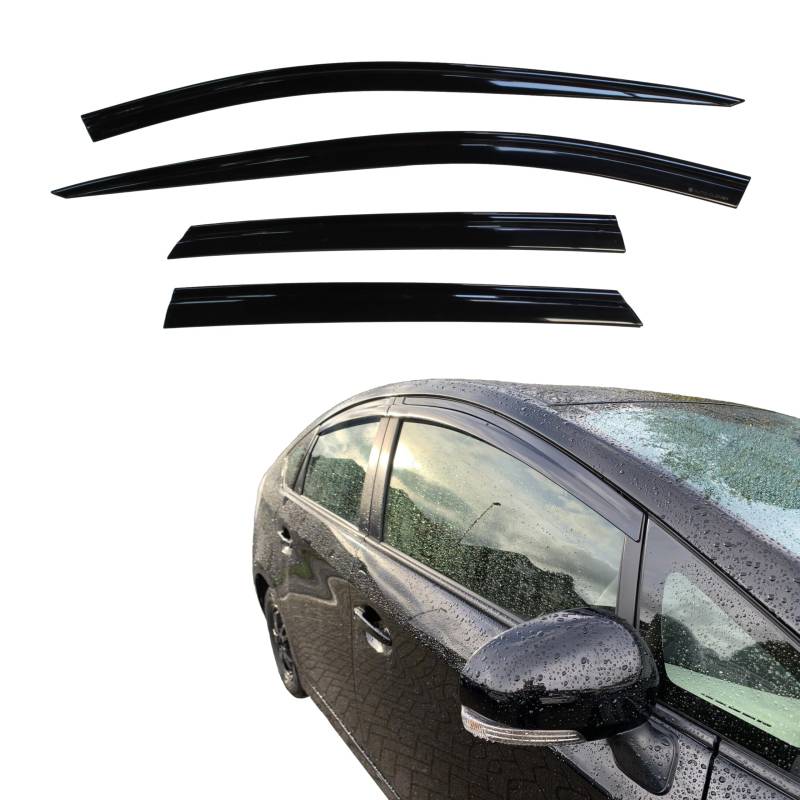 AUTO CLOVER Windabweiser für Toyota, Schwarz, Praktisch, Selbstklebend, Auto von AUTO CLOVER