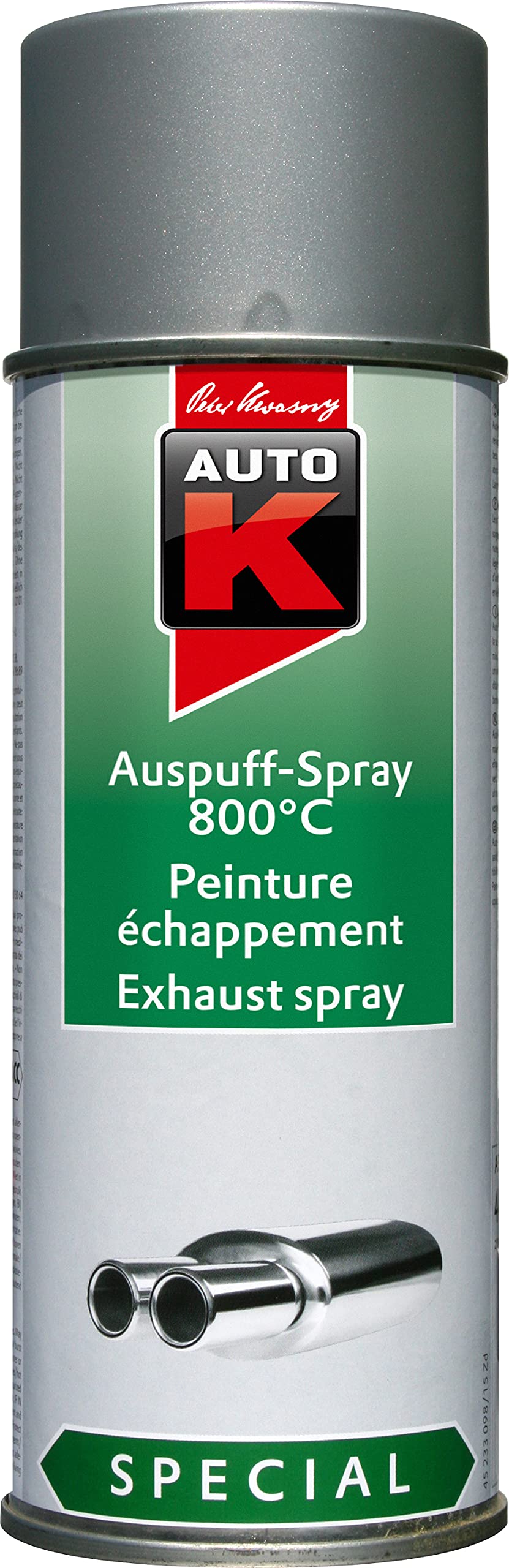 Auto-K KWASNY 233 098 Special Auspuff-Spray Silber 800°C Lackspray 400ml von AutoK