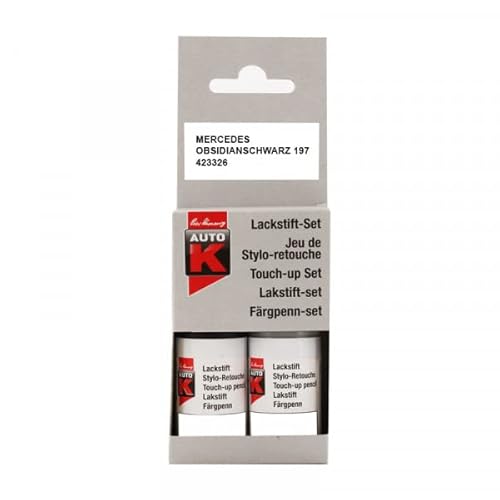 AUTO-K Lackstift-Set Mercedes 197 Obsidianschwarz (2x9ml) von Auto K