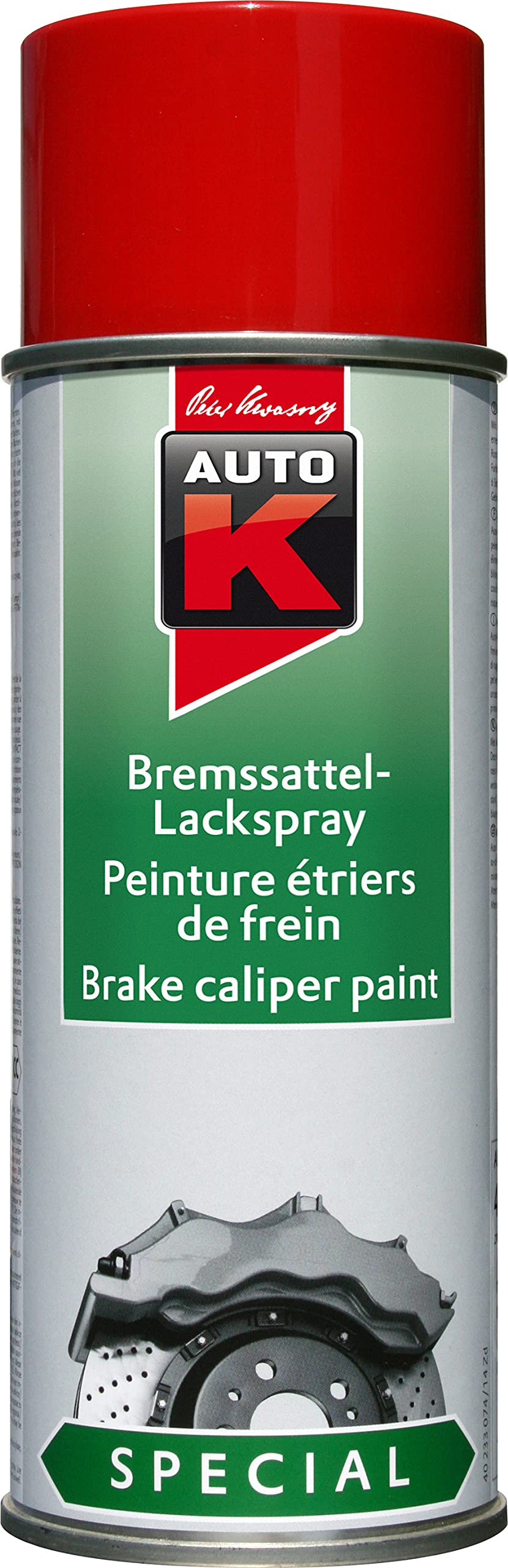 AutoK Special - Bremssattel Lackspray, 400ml, rot - Für farbliche Effekte im sichtbaren Bremsenbereich von AutoK