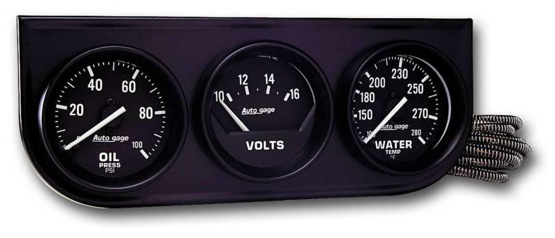 AUTO METER 2397 Autogage Öl-/Volt-/Wasseranzeige, schwarz, 5,9 cm von AUTO METER