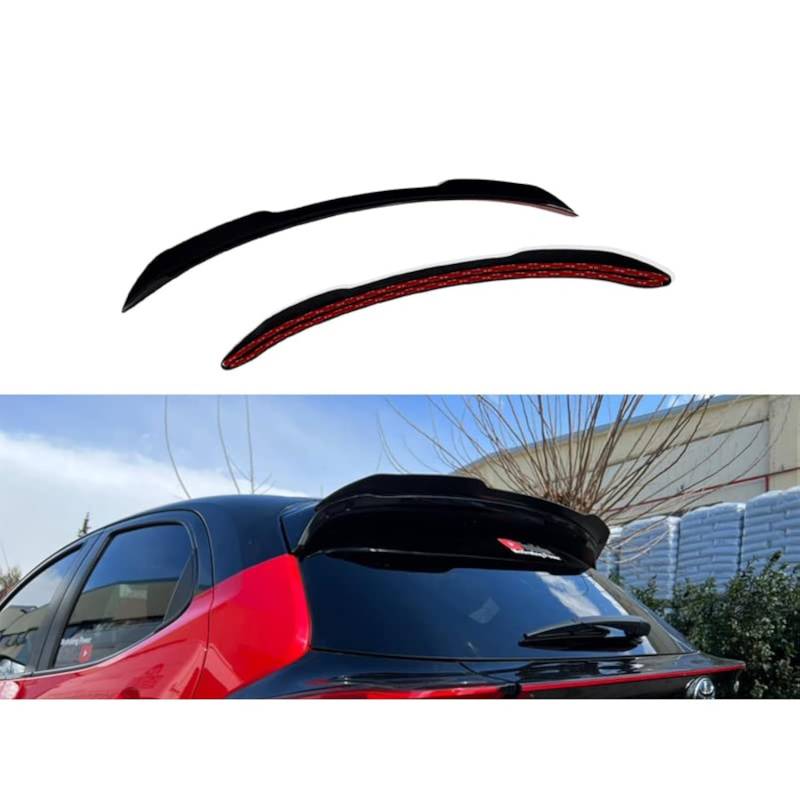 AUTO-STYLE Dachspoiler (Spoiler Cap) kompatibel mit Toyota Yaris (P21) 2020- inkl. GR Sport (ABS Glänzend Schwarz) von AUTO-STYLE