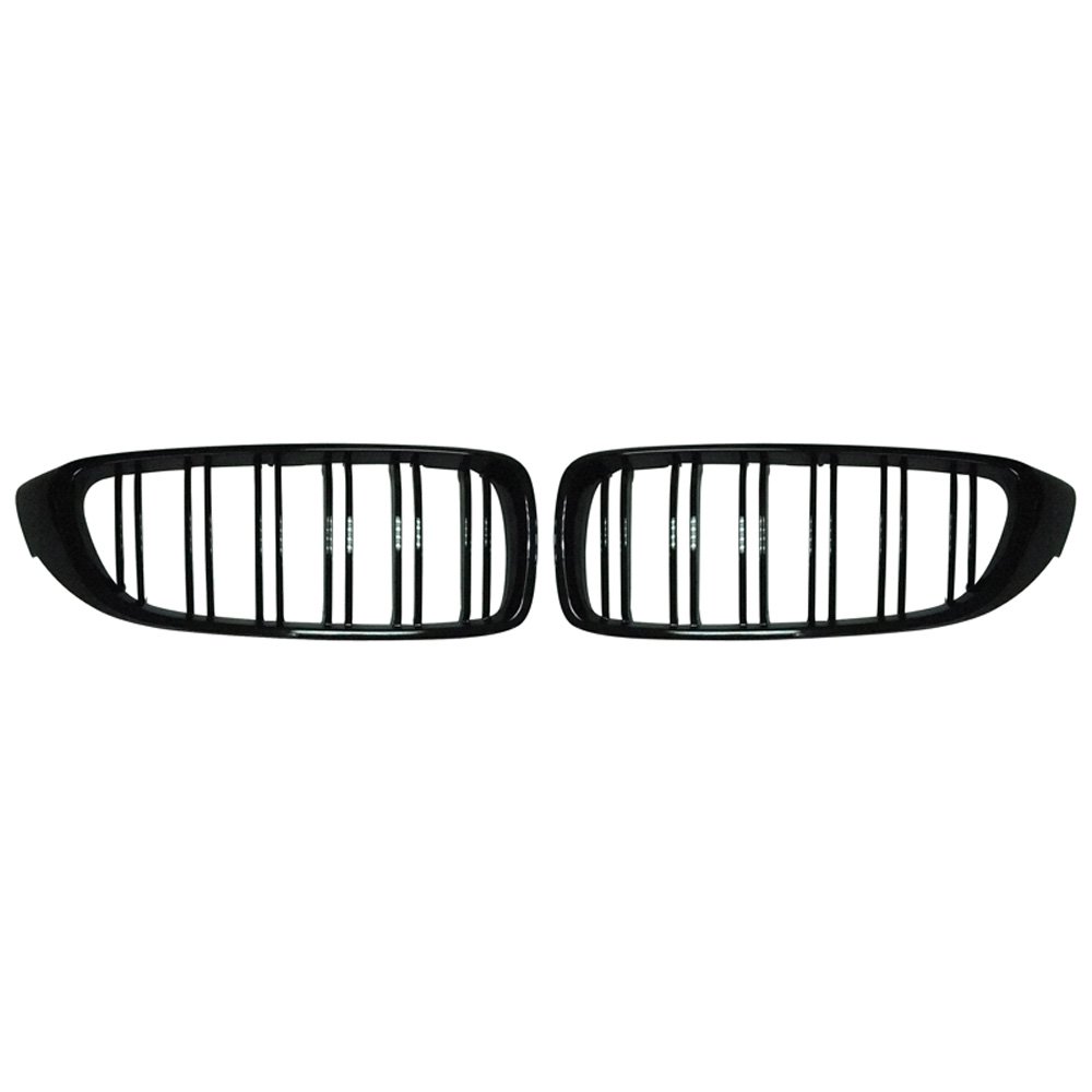 AUTO-STYLE Glänzend Schwarze FrontGrills kompatibel mit BMW 4er F32/F33 2014-2016 & M3 F80 & M4 F82 'M-Style' von AUTO-STYLE