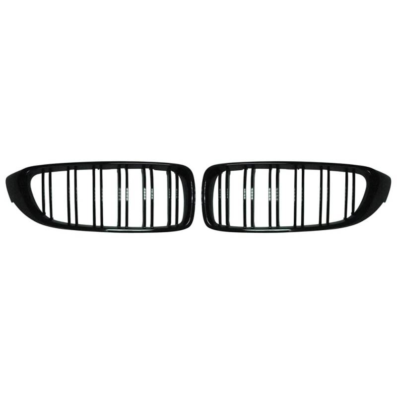 AUTO-STYLE Glänzend Schwarze FrontGrills kompatibel mit BMW 4er F32/F33 2014-2016 & M3 F80 & M4 F82 'M-Style' von AUTO-STYLE