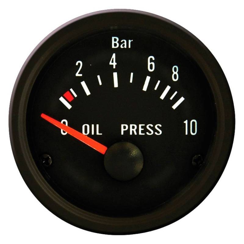 AUTO-STYLE Klassik Schwarz Performance Instrument Öldruck 0-10 bar 52mm von AUTO-STYLE