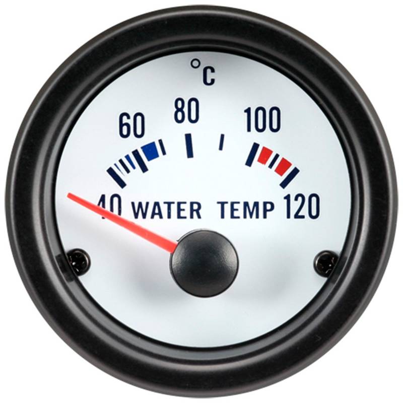 AUTO-STYLE Klassik Weiß Performance Instrument Wassertemperatur 40-120C 52mm von AUTO-STYLE