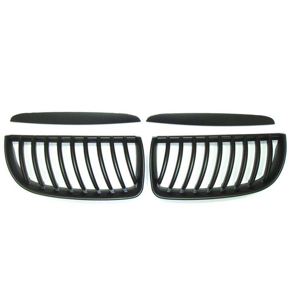 AUTO-STYLE Matt-Schwarze FrontGrills kompatibel mit BMW 3er E90/E91 Limousine/Touring 2005-2008 von AUTO-STYLE