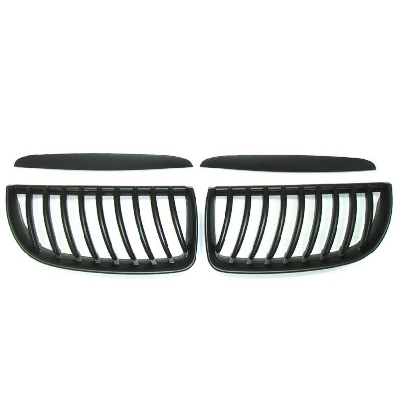 AUTO-STYLE Matt-Schwarze FrontGrills kompatibel mit BMW 3er E90/E91 Limousine/Touring 2005-2008 von AUTO-STYLE