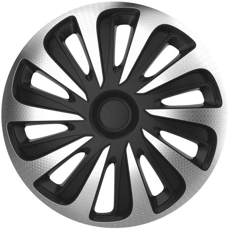 AUTO-STYLE Satz Radzierblenden Caliber 16-Zoll Silber/Schwarz Karbon-Look von AUTO-STYLE