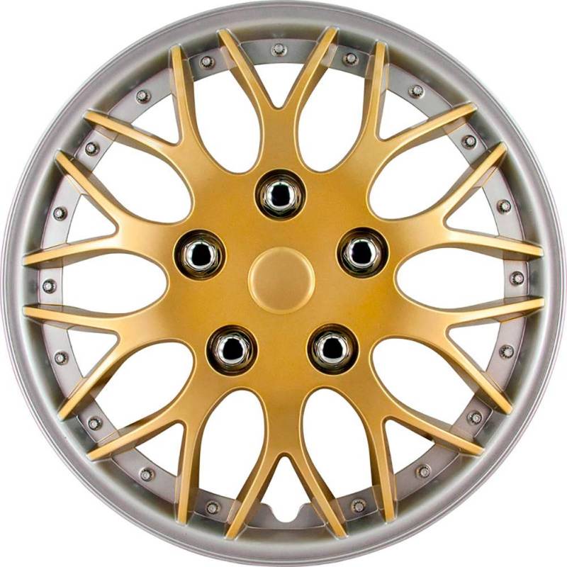AUTO-STYLE Satz Radzierblenden Missouri 15-Zoll Gold/Silber unrandet von AUTO-STYLE