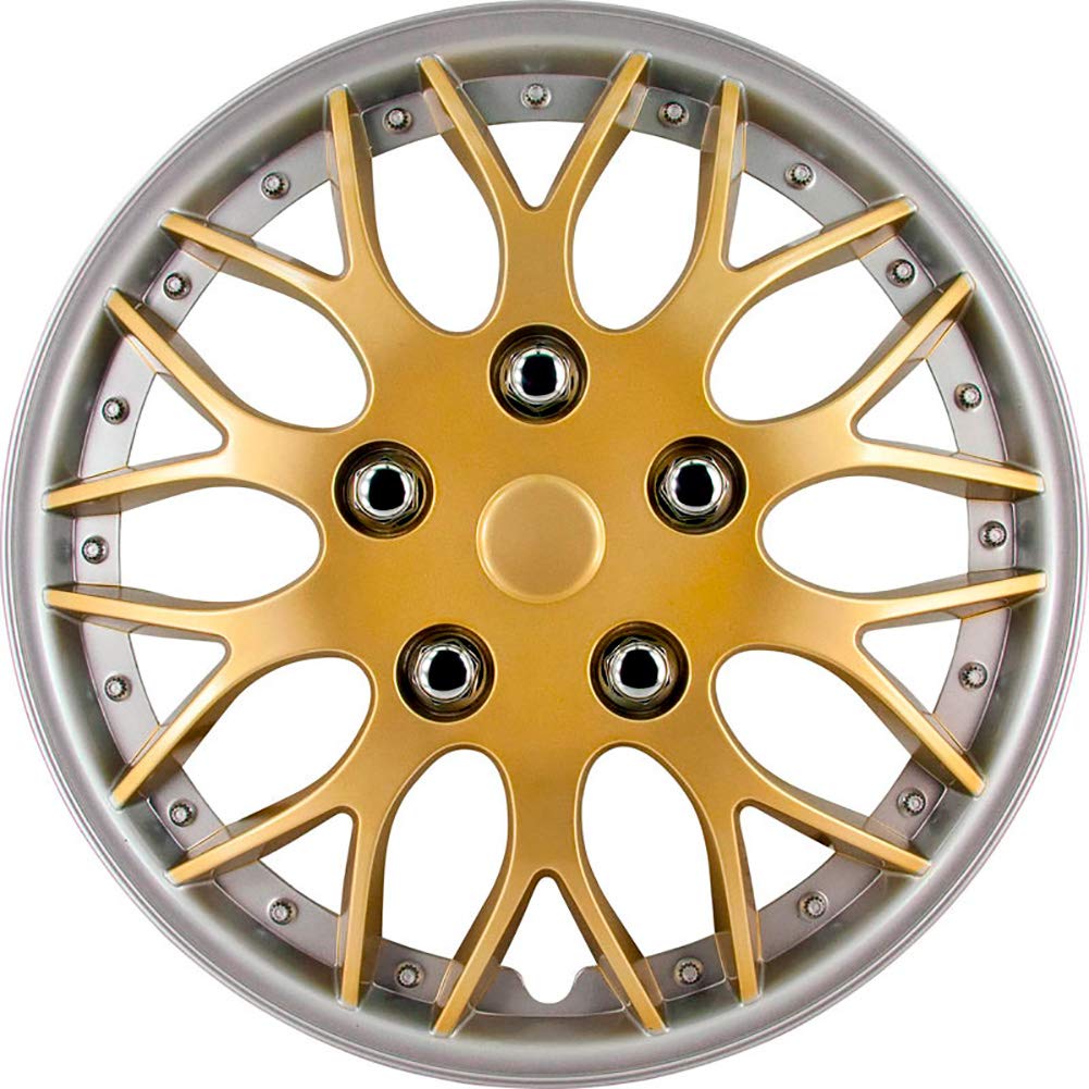 AUTO-STYLE Satz Radzierblenden Missouri 15-Zoll Gold/Silber unrandet von AUTO-STYLE