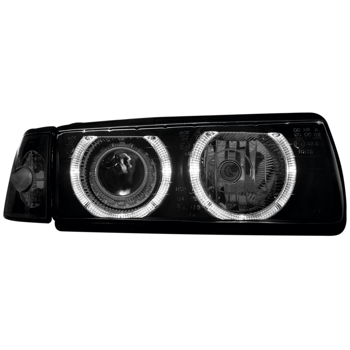 AUTO-STYLE Satz Scheinwerfer kompatibel mit BMW 3er E36 Limousine/Touring - Schwarz - inkl. Blinker & Standlichtringen AUTO-STYLE Satz Scheinwerfer kompatibel mit BMW 3er E36 Limousine/Touring - Schwarz - inkl. Blinker & Standlichtringen von AUTO-STYLE