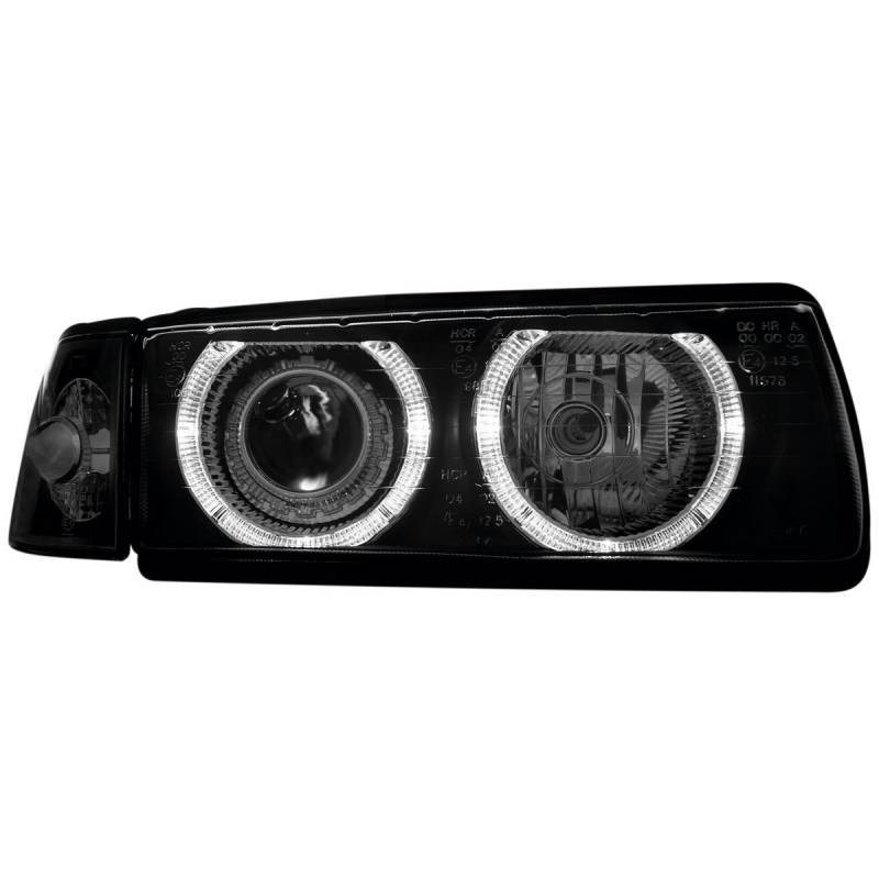 AUTO-STYLE Satz Scheinwerfer kompatibel mit BMW 3er E36 Limousine/Touring - Schwarz - inkl. Blinker & Standlichtringen von AUTO-STYLE