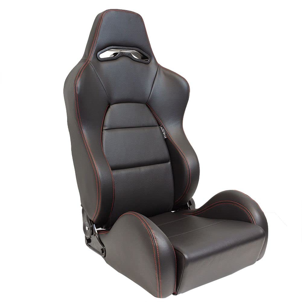 AUTO-STYLE Sportsitze 'Eco' - Schwarz Kunstleder + Rote Naten - Linkssseitig Verstellbare Rückenlehne - inkl. Laufschienen AUTO-STYLE Sportsitze 'Eco' - Schwarz Kunstleder + Rote Naten - Linkssseitig Verstellbare Rückenlehne - inkl. Laufschienen von AUTO-STYLE