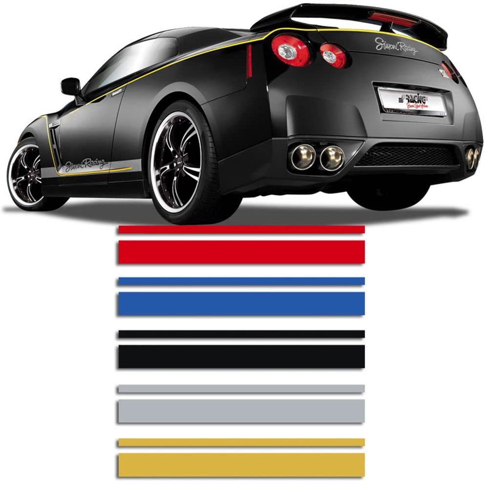 AUTO-STYLE Universelle selbstklebende Pin-Stripe AutoStripe Cool350 - Gold - 2+3mm x 975cm von AUTO-STYLE