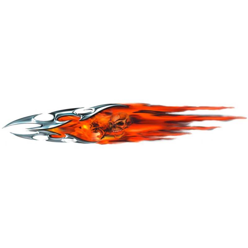 Aufklebersatz Flaming Tribals + Skull - 2x 70x25cm von Avisa
