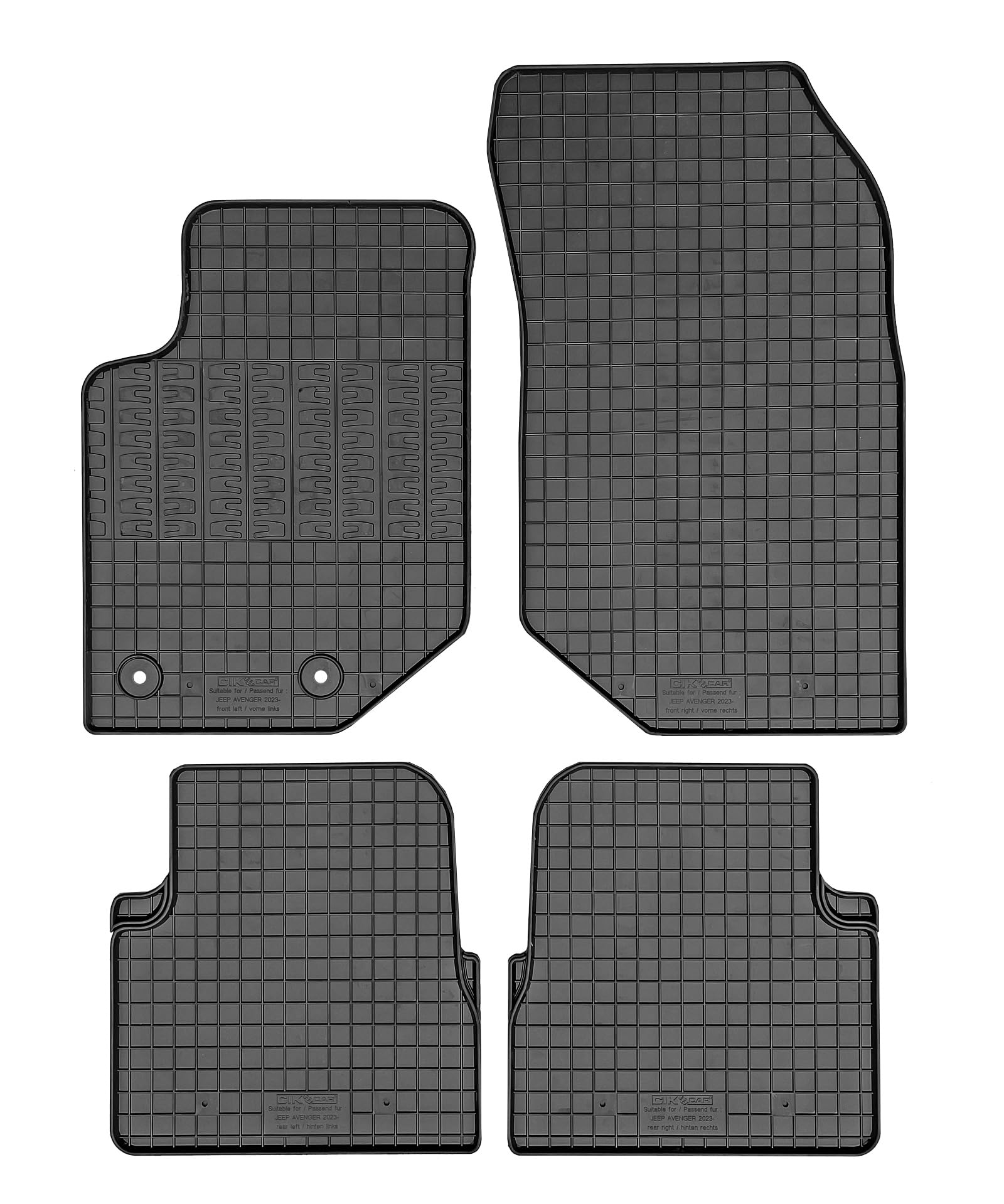 AUTO-STYLE Satz Gummimatten kompatibel mit Jeep Avenger (Benziner) 2023- (4-teilig + Montagesystem) von AUTO-STYLE