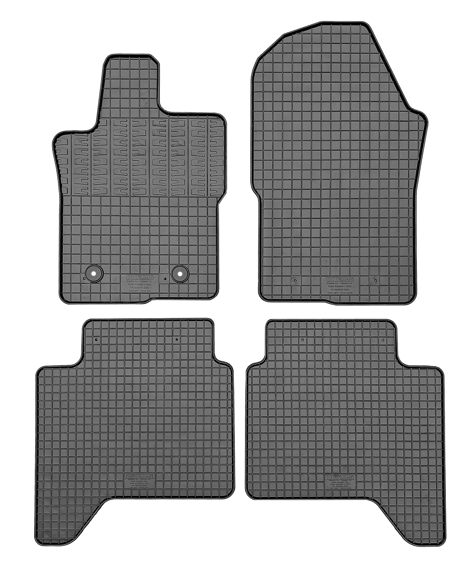 AUTO-STYLE Satz Gummimatten kompatibel mit Volkswagen Amarok 2022- & Ford Raptor II 2022- (4-teilig + Montagesystem) von AUTO-STYLE