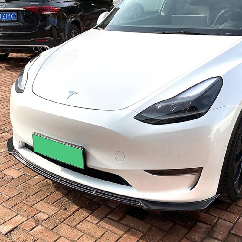 Frontspoilerlippe kompatibel mit Tesla Model Y 2019- (glänzendes schwarzes ABS) von AUTO-STYLE