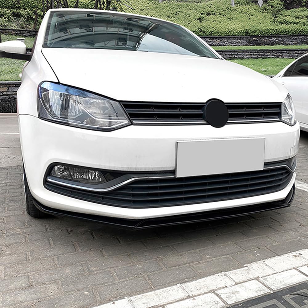 Frontspoilerlippe kompatibel mit Volkswagen Polo 6R/6C 2009-2017 exkl. GTI/GT/WRC (glänzendes schwarzes ABS) von AUTO-STYLE