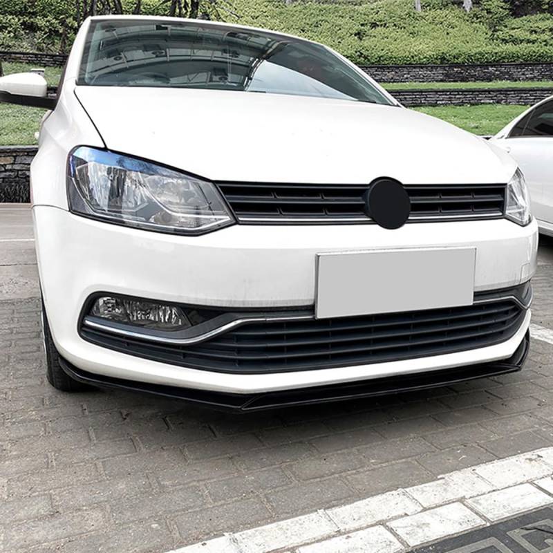 Frontspoilerlippe kompatibel mit Volkswagen Polo 6R/6C 2009-2017 exkl. GTI/GT/WRC (glänzendes schwarzes ABS) von AUTO-STYLE