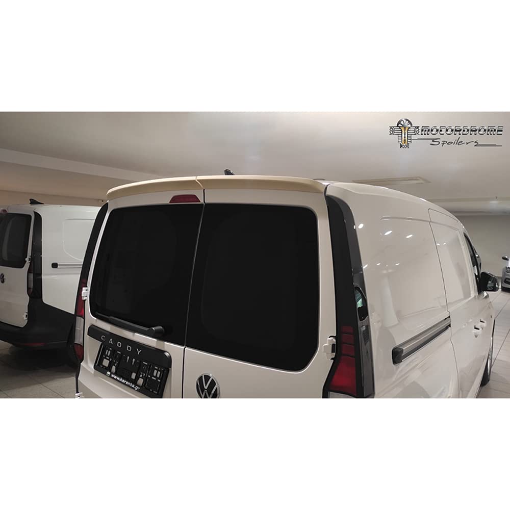 Motordrome A/466 Dachspoiler kompatibel mit Volkswagen Caddy V Box/MPV 2020- (mit 2 Hecktüre) (PU) von Motordrome