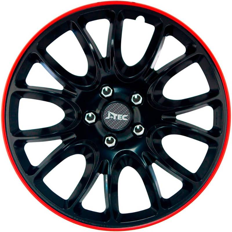 Satz J-Tec Radzierblenden Hero GTR 15-Zoll Schwarz/Rot unrandet von AUTO-STYLE