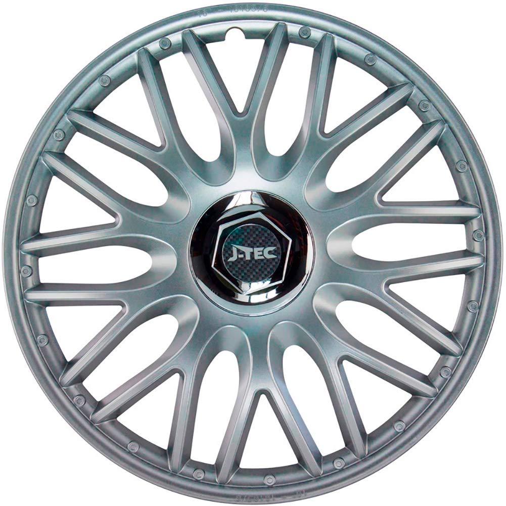 Satz J-Tec Radzierblenden Orden R 16-Zoll Silber + Chrom Ringe von AUTO-STYLE