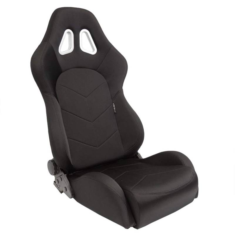 Sportsitze 'TN' - Schwarz - Doppelseitig Verstellbare Rückenlehne - inkl. Laufschienen, Schwarzes Textil von AUTO-STYLE