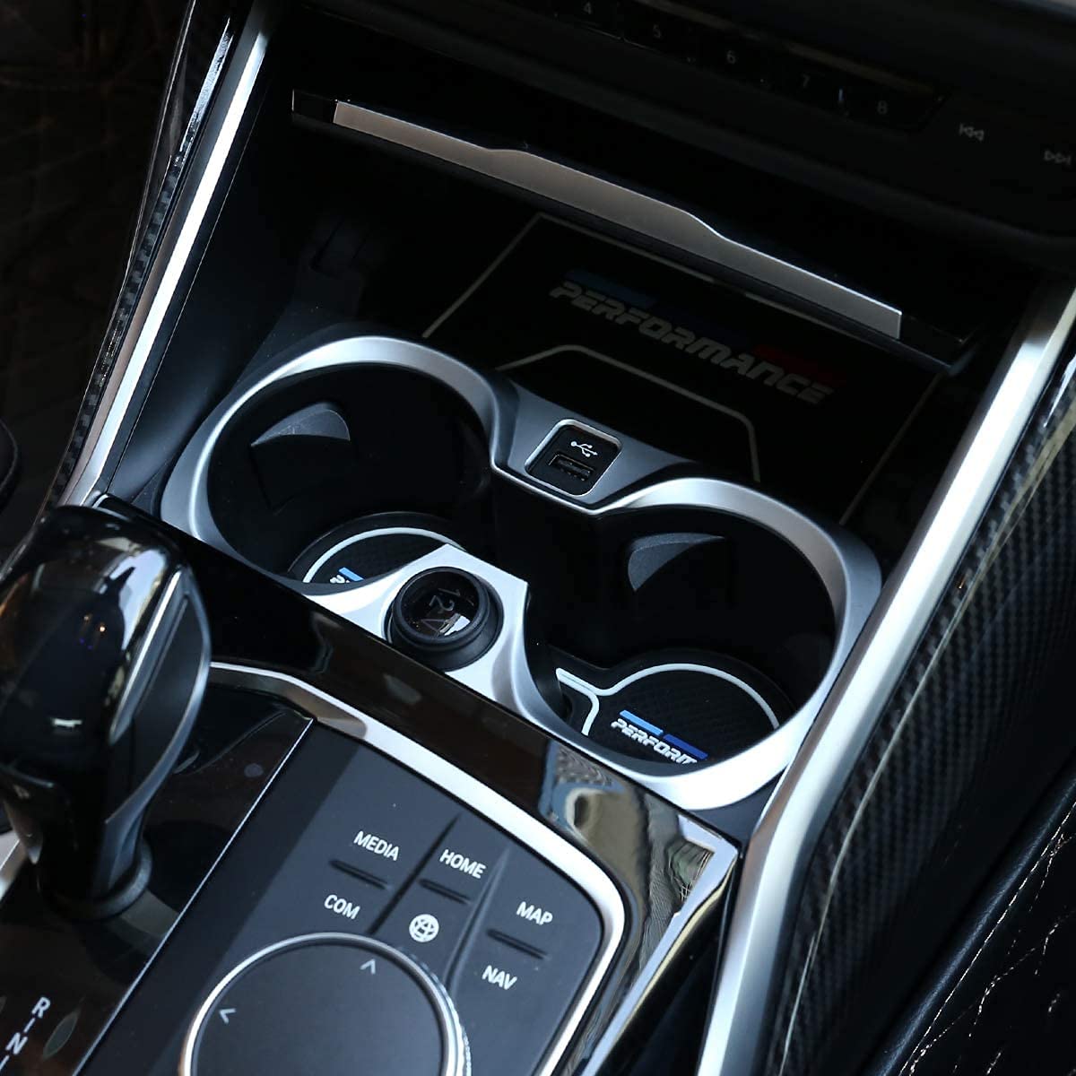 ABS Chrom Auto Mittelkonsole Cup Dekoration Rahmen Verkleidung für G20 G28 325li 3er Serie 2019 2020 Zubehör (Silber) von AUTO-spro