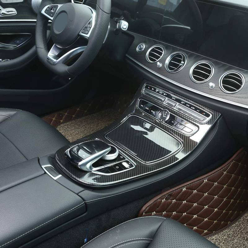 AUTO-spro ABS Carbon Fiber Farbe Konsole Gear Panel Rahmen Abdeckung Verkleidung für E-Klasse W213 2016–2018 von AUTO-spro