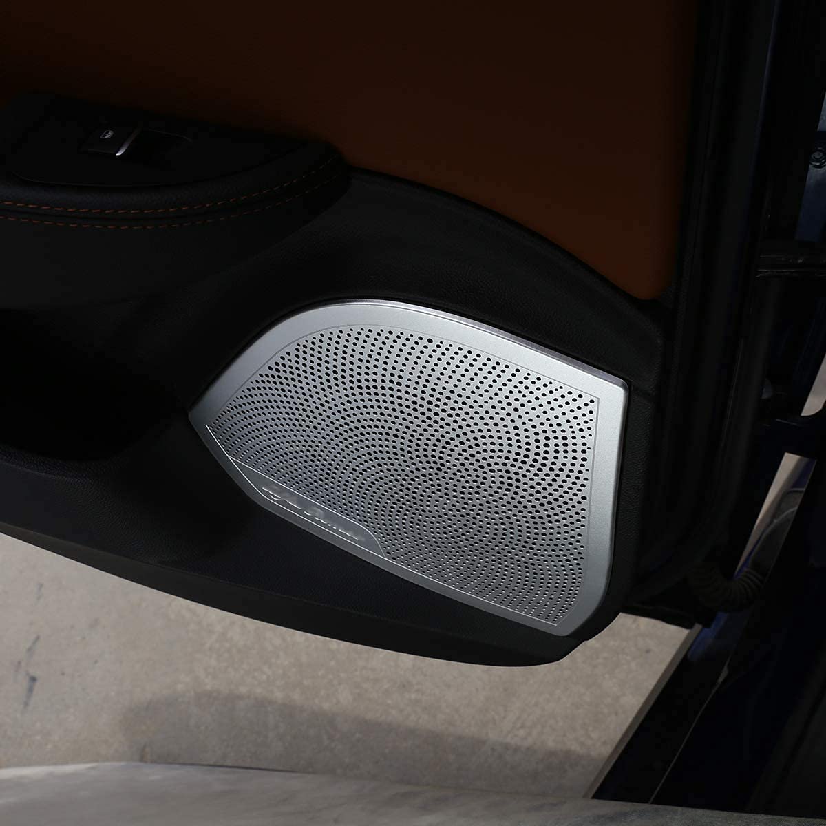 Aluminium-Legierung Auto Innenraum Tür Lautsprecher Rahmen Verkleidung Abdeckung 4 Stück für Romeo Giulia 2017 2018 2019 Auto-Zubehör von AUTO-spro