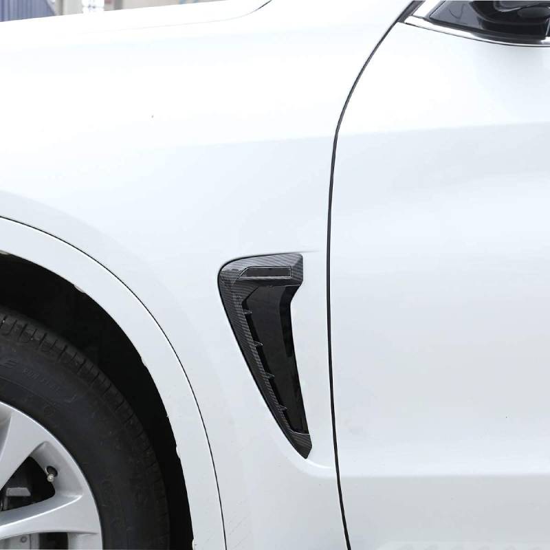 Auto-Styling für Xdrive Emblem für X5 F15 X5M F85 2014 2015 2016 2017 2018 Shark Gills Side Fender Vent Mesh Dekoration 3D Aufkleber Gitter Auto Außenzubehör (Kohlefaser + M) von AUTO-spro