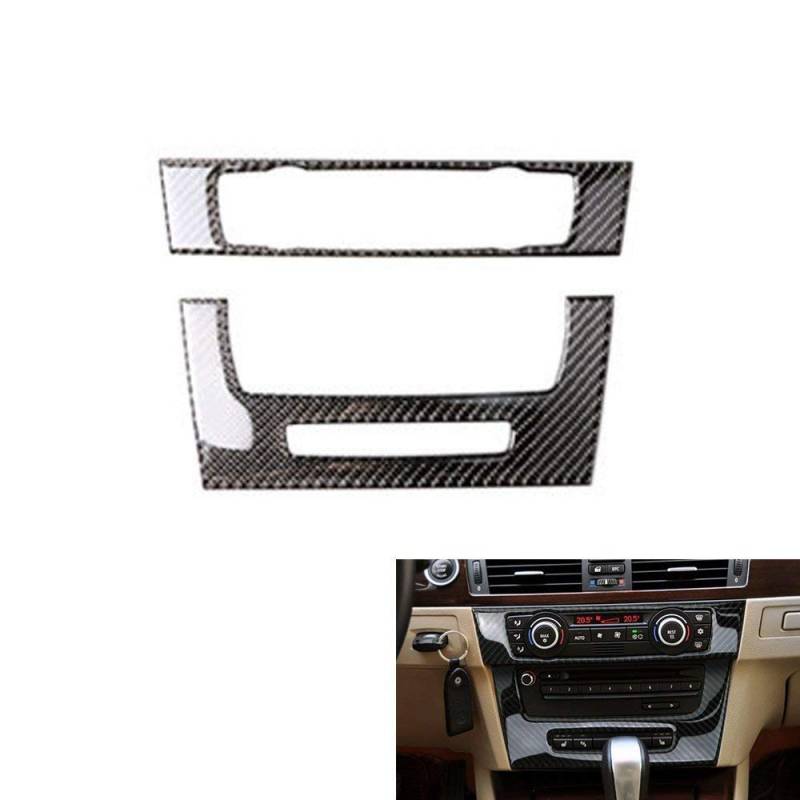 Carbon Fiber AC Klimaanlage CD Control Console Panel Trim Cover Rahmen für alte 3er Serie E90 E92 E93 2005-2012 Auto Innenraum Zubehör Aufkleber Dekor (mit Navigation A) von AUTO-spro