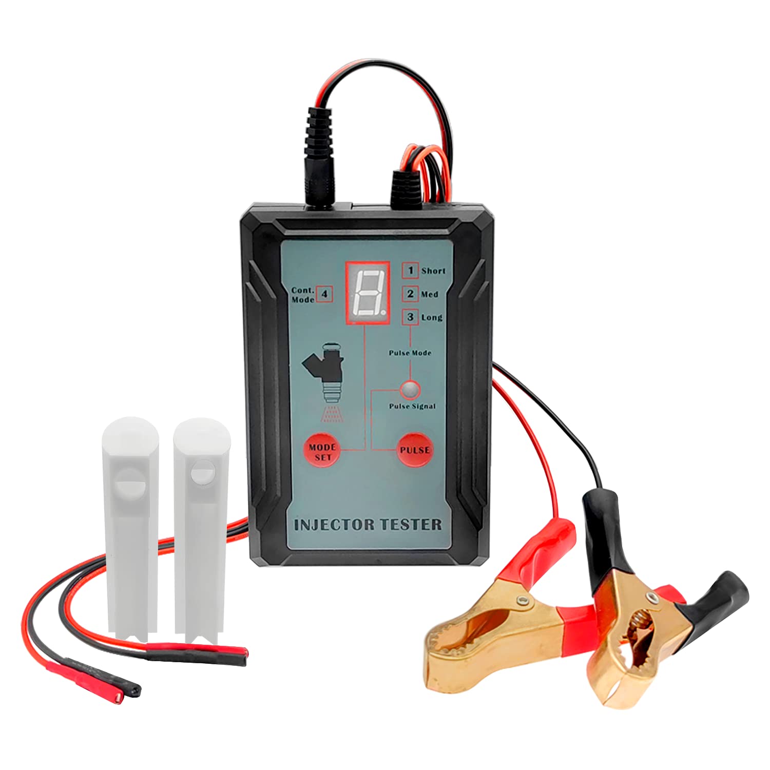 AUTOAND Kfz-Injektor-Tester-Reinigungs kit mit 4 Impulssignalausgabemodi, Automotive-Kraftstoffeinspritzdetektorset mit 2 Kanälen und 1 m Netzkabel für die Diagnose und Reinigung von Injektoren von AUTOAND
