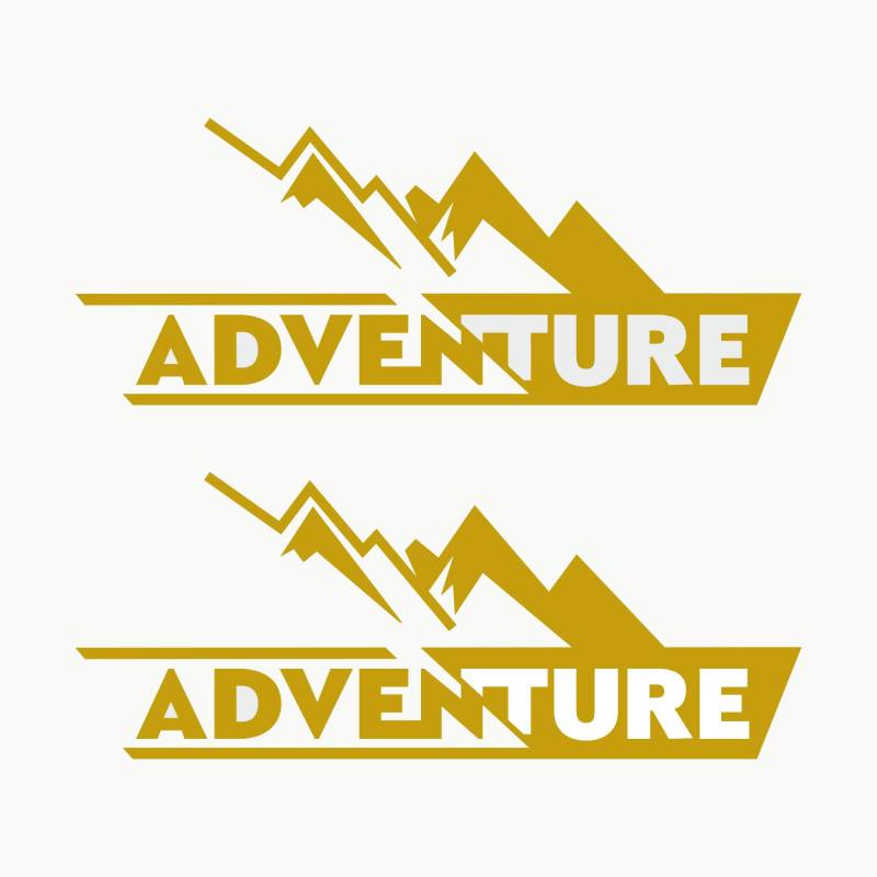 Autodomy Adventure Motorradkoffer Off Road Sport Trail 4x4 Aufkleber 2 Stück | Aufkleber Motorrad oder Auto | 4x4 Aufkleber Off Road Gold von AUTODOMY