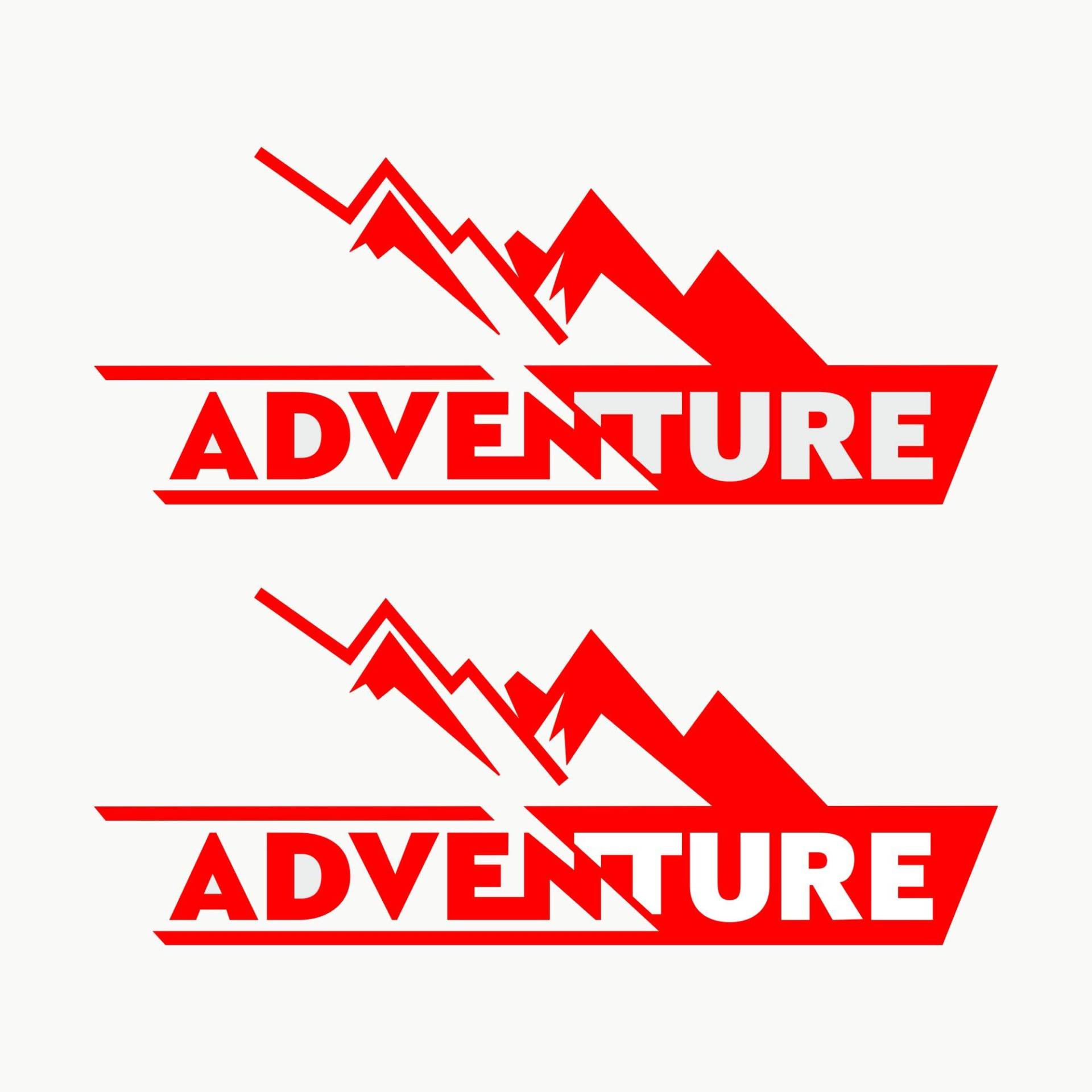 Autodomy Adventure Motorradkoffer Off Road Sport Trail 4x4 Aufkleber 2 Stück | Aufkleber Motorrad oder Auto | 4x4 Aufkleber Off Road Rot von AUTODOMY
