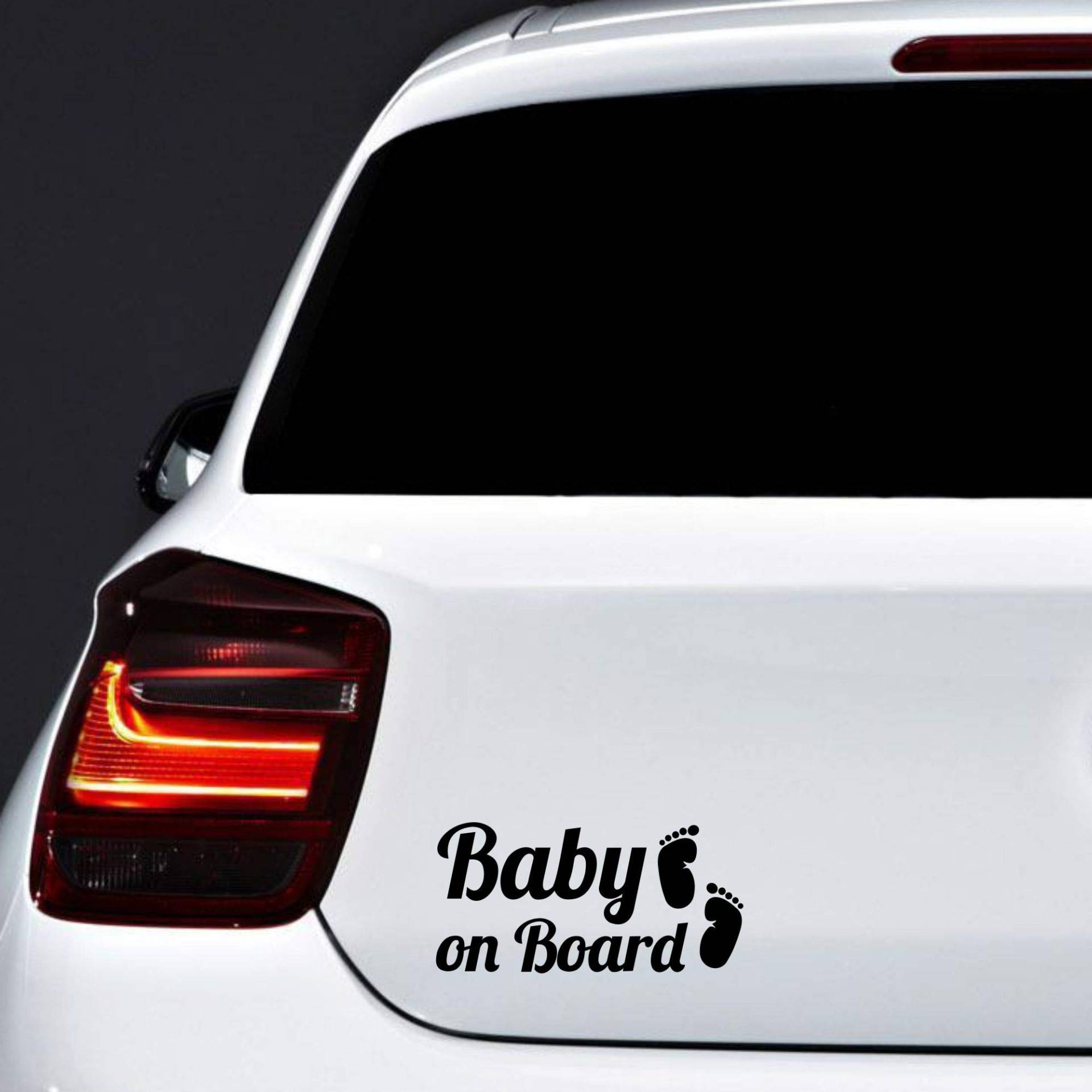 AUTODOMY Baby On Board Baby an Bord Füße Baby in Car Aufkleber Paket 2 Stück für Auto (Schwarz) von AUTODOMY