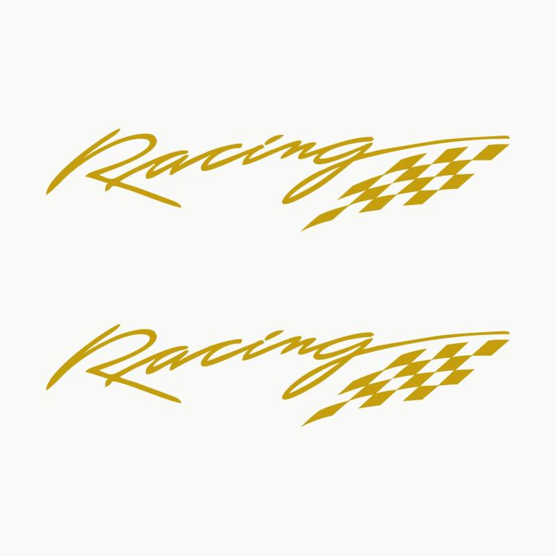 AUTODOMY Racing Sport Tuning JDM OEM Aufkleber Paket 2 Stück für Auto (Gold) von AUTODOMY