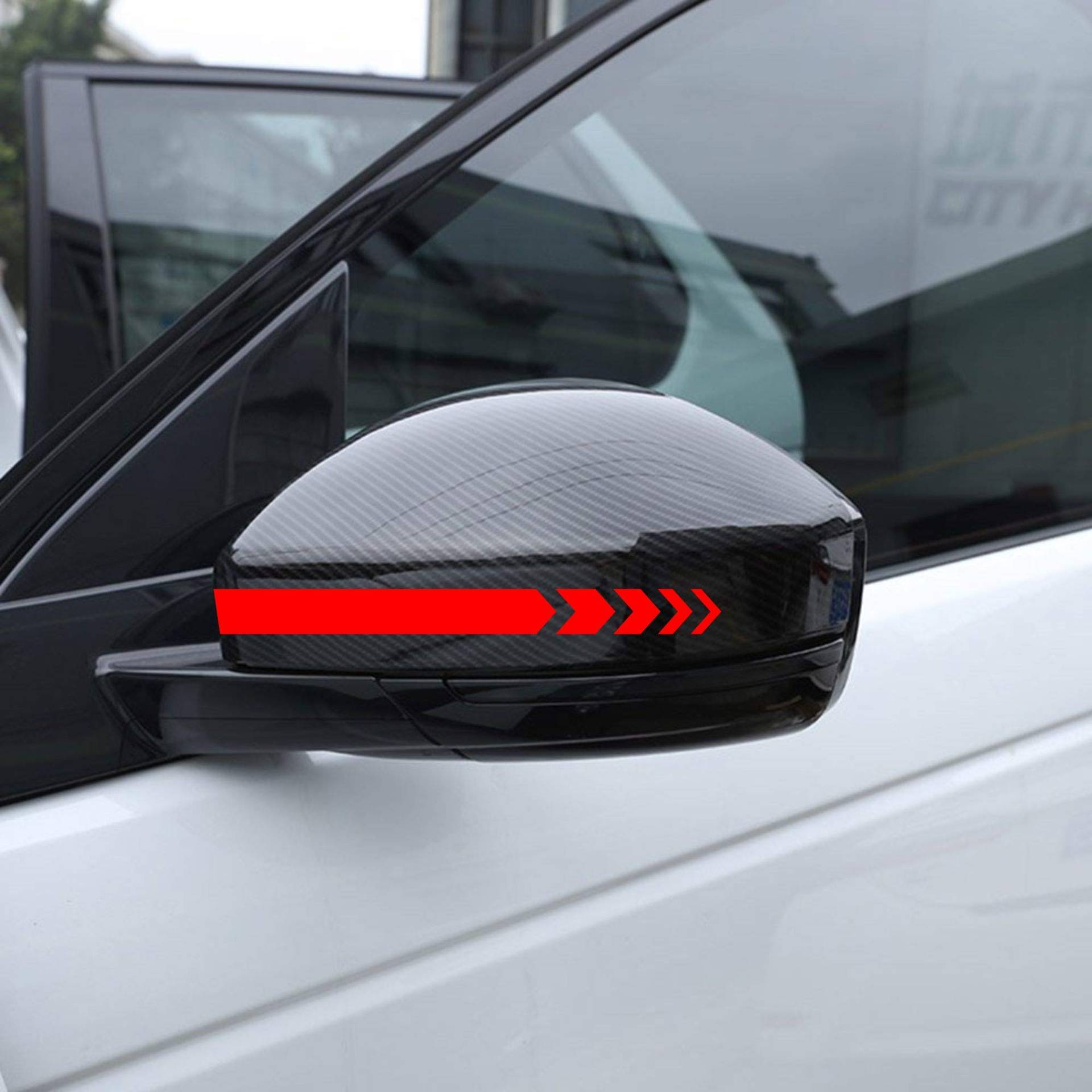 AUTODOMY Rückspiegel Aufkleber Auto mit Streifen Design Stripes Pfeile Packet mit 6 Einheiten mit unterschiedlichen Breiten für das Auto (Rot) von AUTODOMY