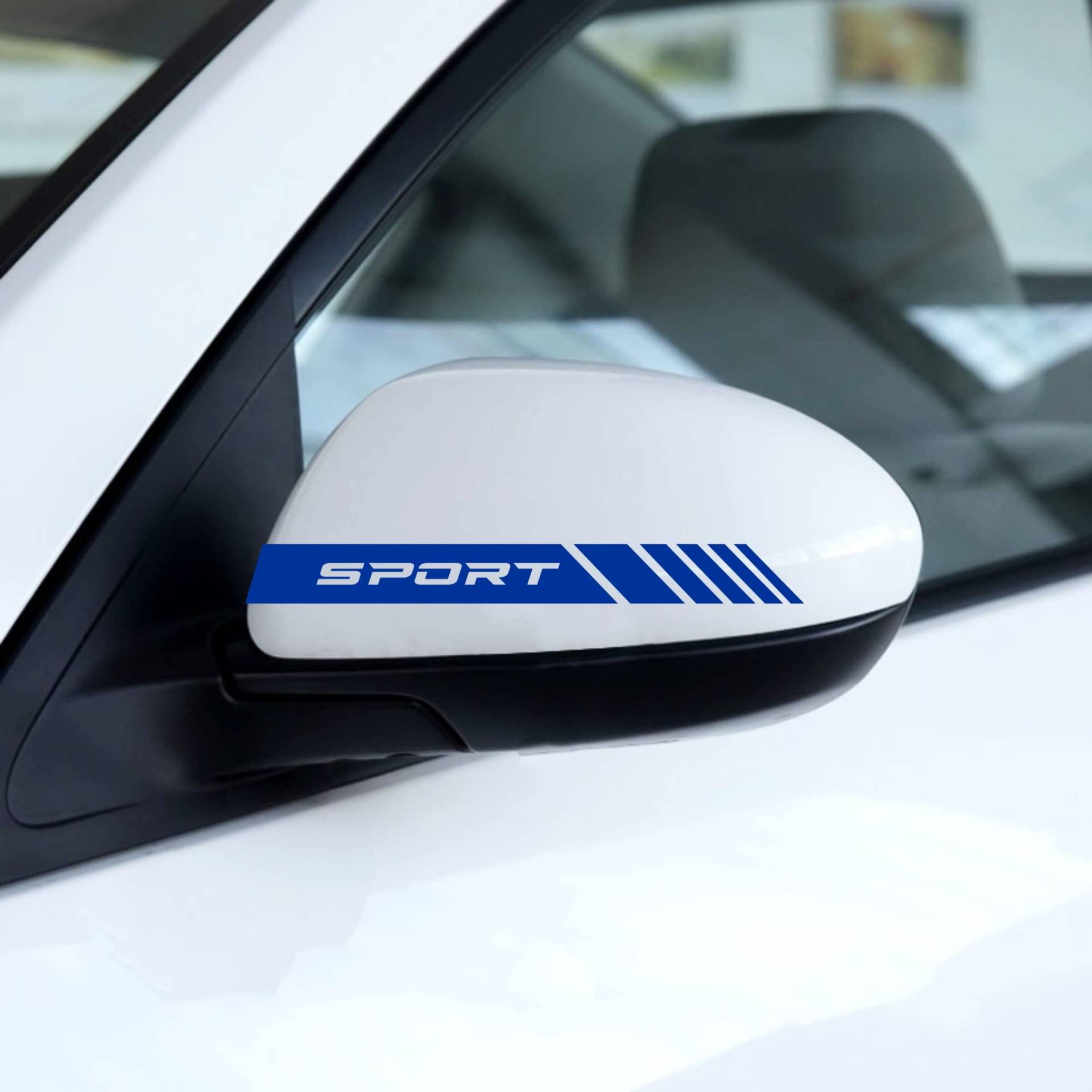 AUTODOMY Rückspiegel Aufkleber Stickers Auto mit Streifen Design Stripes Tuning Packet mit 6 Einheiten mit unterschiedlichen Breiten Sportdesign für das Auto (Blau) von AUTODOMY