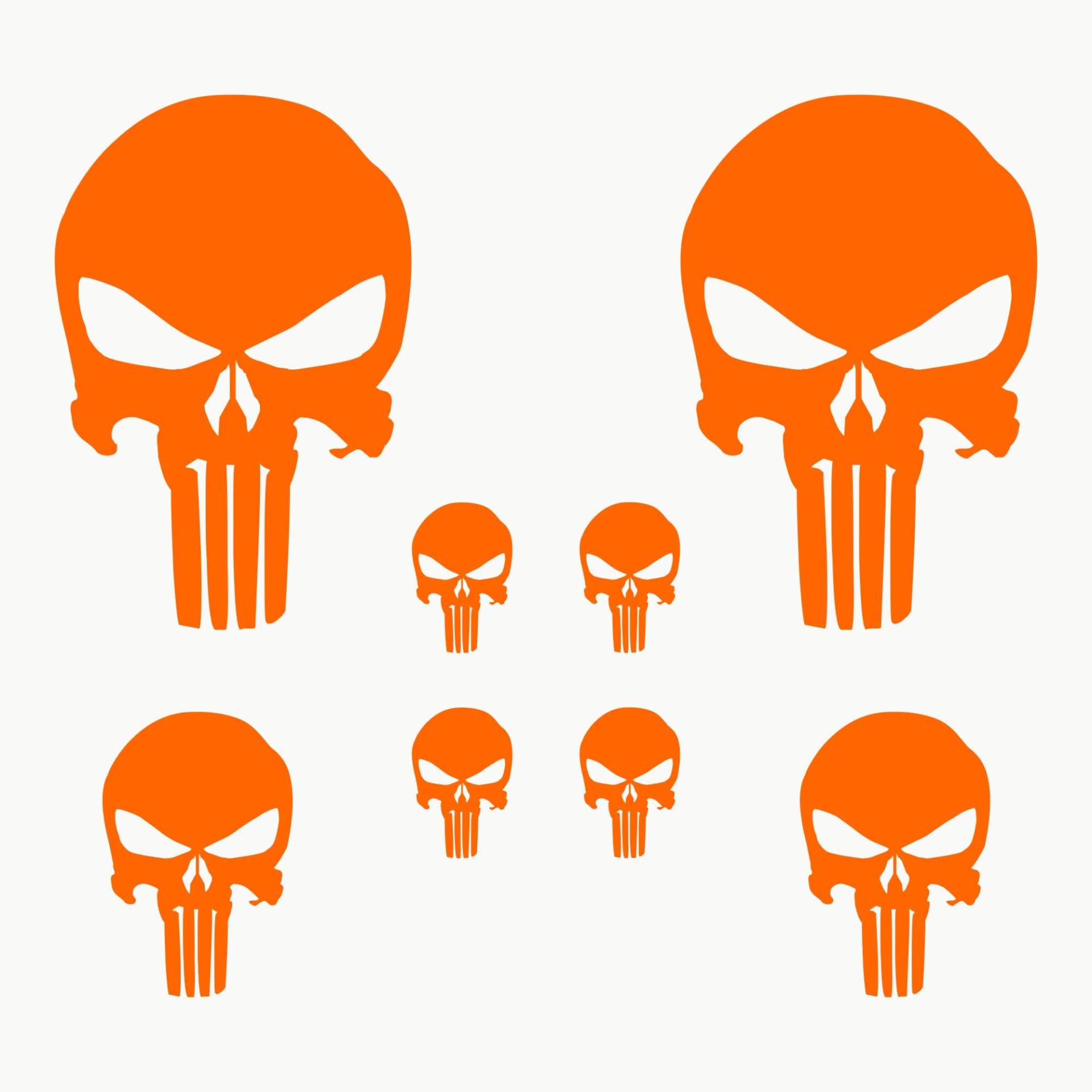 AUTODOMY Schädel Skull Aufkleber Paket 8 Stück für Auto oder Motorrad (Orange) von AUTODOMY