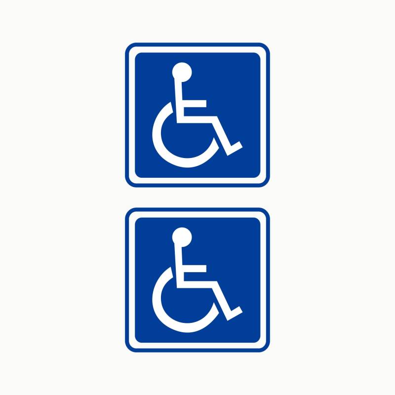 Autodomy Behindert Rollstuhlfahrer Aufkleber Paket 2 Stück | Behinderten Aufkleber Auto 10x10 cm | Rollstuhl Aufkleber Auto Van LKW (Internen Gebrauch) von AUTODOMY