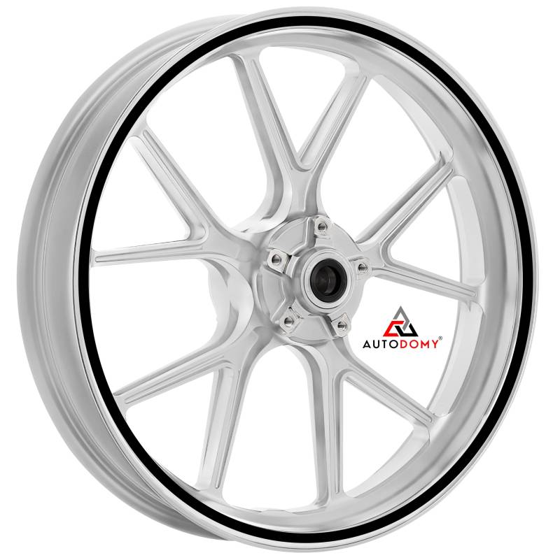 Autodomy Motorrad Felgenaufkleber Komplettset für 2 Räder 15" bis 19" Zoll | Felgen Aufkleber Motorrad Tuning Circular Sport Design | Felgenaufkleber Motorrad Racing Design (Schwarz, Breite 10 mm) von AUTODOMY