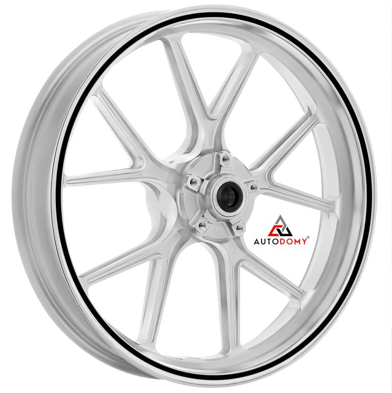 Autodomy Motorrad Felgenaufkleber Komplettset für 2 Räder 15" bis 19" Zoll | Felgen Aufkleber Motorrad Tuning Circular Sport Design | Felgenaufkleber Motorrad Racing Design (Schwarz, Breite 7 mm) von AUTODOMY