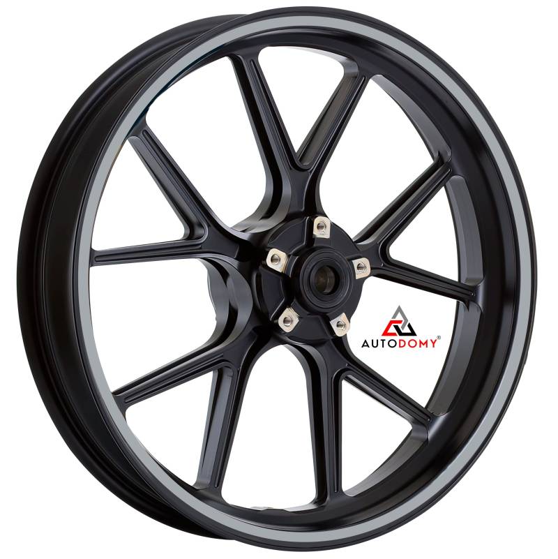 Autodomy Motorrad Felgenaufkleber Komplettset für 2 Räder 15" bis 19" Zoll | Felgen Aufkleber Motorrad Tuning Circular Sport Design (Silber, Breite 10 mm) von AUTODOMY