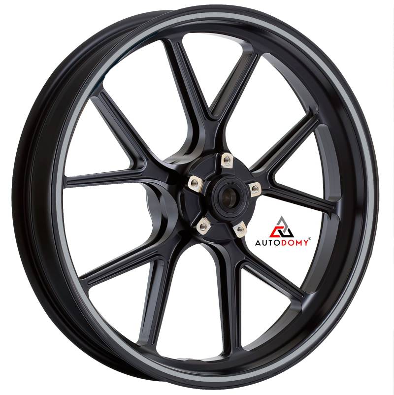 Autodomy Motorrad Felgenaufkleber Komplettset für 2 Räder 15" bis 19" Zoll | Felgen Aufkleber Motorrad Tuning Circular Sport Design | Felgenaufkleber Motorrad Racing Design (Silber, Breite 7 mm) von AUTODOMY