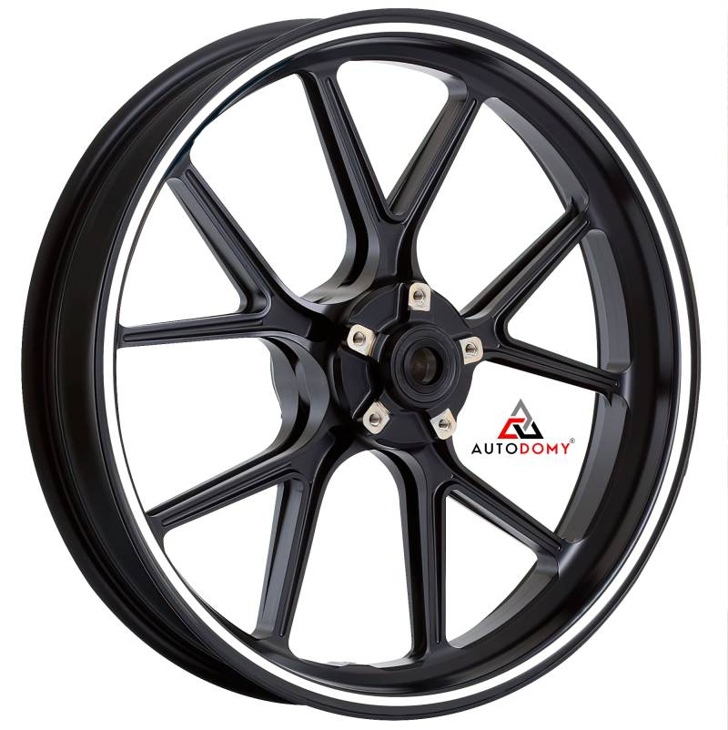 Autodomy Motorrad Felgenaufkleber Komplettset für 2 Räder 15" bis 19" Zoll | Felgen Aufkleber Motorrad Tuning Circular Sport Design | Felgenaufkleber Motorrad Racing Design (Weiß, Breite 7 mm) von AUTODOMY
